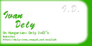 ivan dely business card